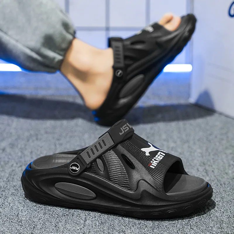 JEANSWEST New Trendy Brand Graffiti Chinese Innovation Style Beach Sandals Men's-17