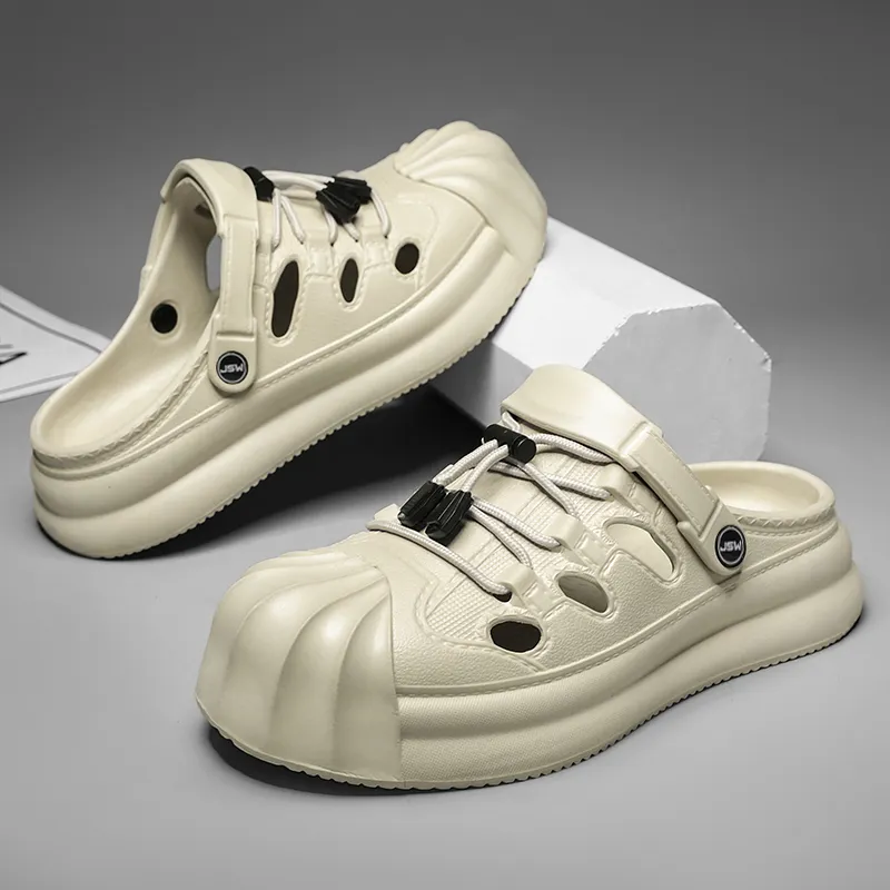 JEANSWEST Soft Sole Comfortable Casual Clogs, Slip Resistant And Abrasion Resistant Platform Shoes Men's-4