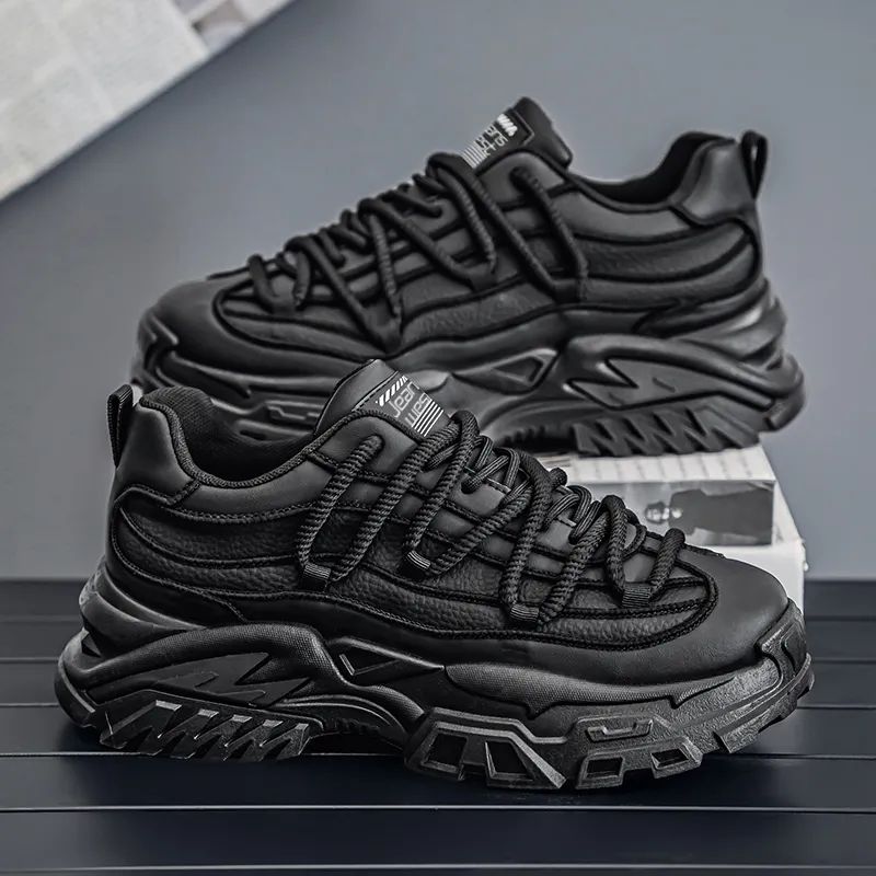 JEANSWEST Anti Slip Wear Resistant Water Resistant Balance Low Top Chunky Sneakers Men's-3