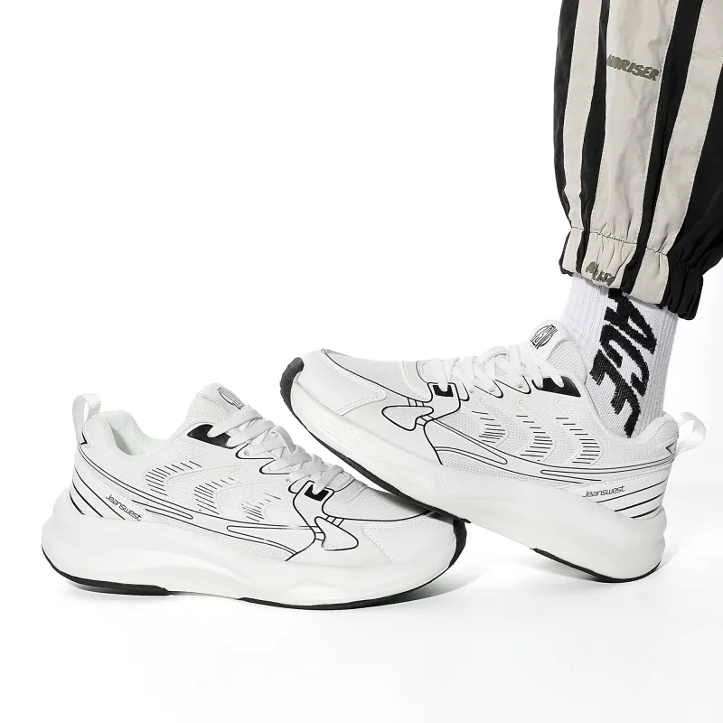 JEANSWEST Cushioning Slip Resistant Breathable Lightweight Rebound Low Top Running Shoes Unisex-10