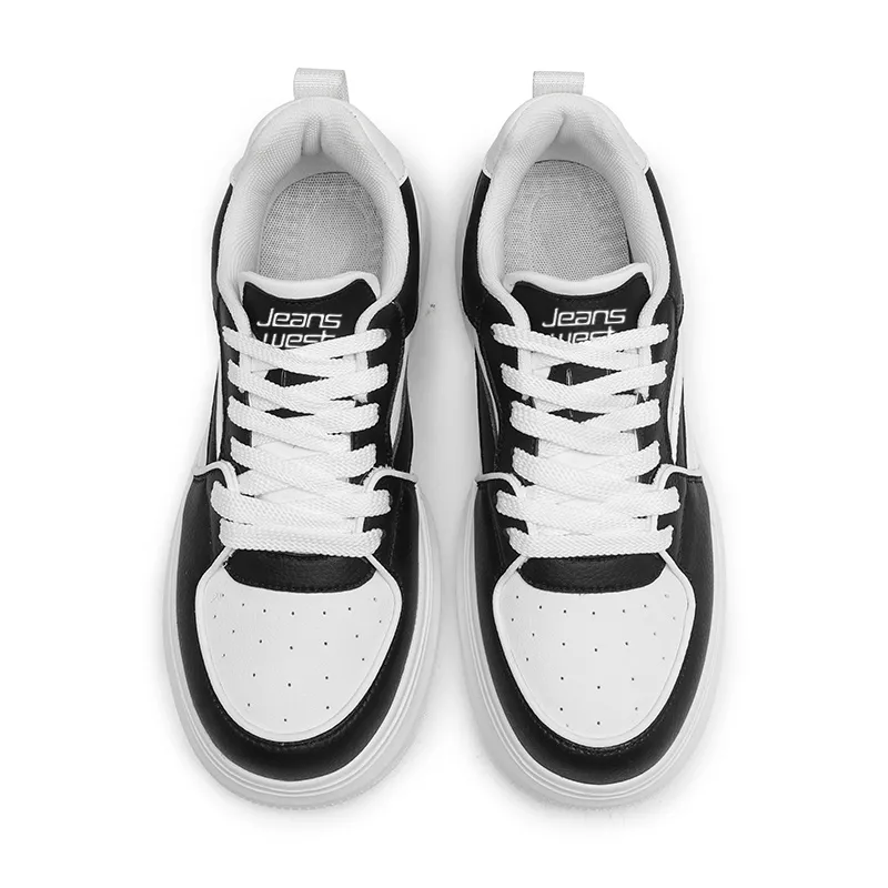 JEANSWEST Cushioning Wear-Resistant Low-Top Round Tip Lace-Up Platform Niche Individual Trendy Skateboard Shoes Men's-12