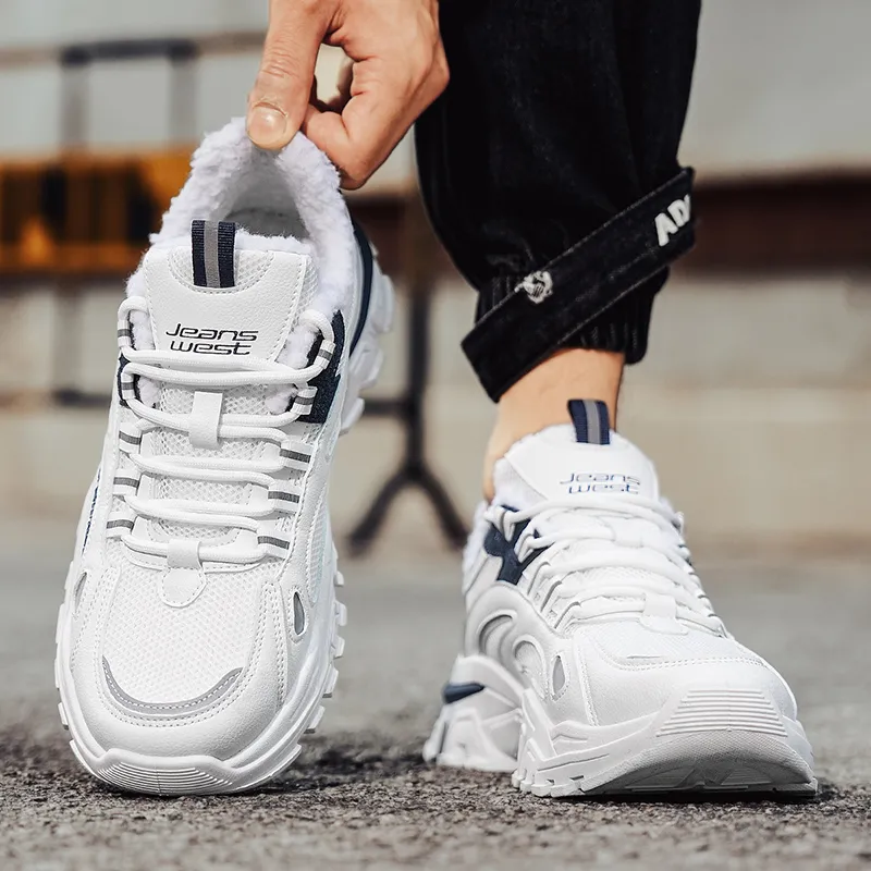 JEANSWEST Chunky Sneakers Unisex Low Top White-2