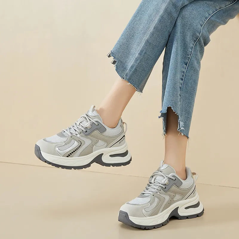 JEANSWEST Stove Cushioned Slip Resistant Lightweight Height Increasing Warm Low Top Chunky Sneakers Women's-3