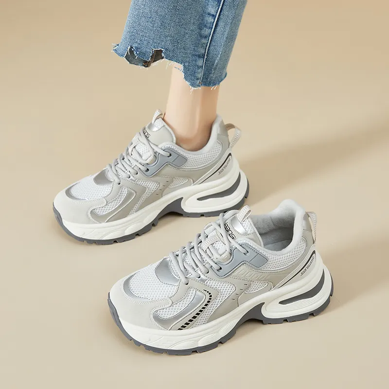 JEANSWEST Stove Cushioned Slip Resistant Lightweight Height Increasing Warm Low Top Chunky Sneakers Women's-2