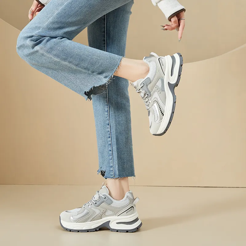 JEANSWEST Stove Cushioned Slip Resistant Lightweight Height Increasing Warm Low Top Chunky Sneakers Women's-4