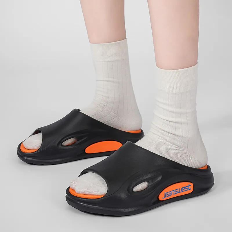 JEANSWEST Stitching Slip Resistant Odor Resistant Massage Pad Slide Slippers Unisex-25
