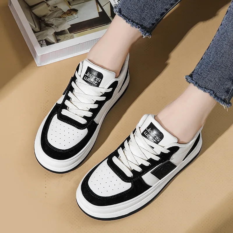 JEANSWEST Suede Flat Minimalist Style White Sneakers Height Increasing Lightweight Low Top Skateboard Shoes Women's-13