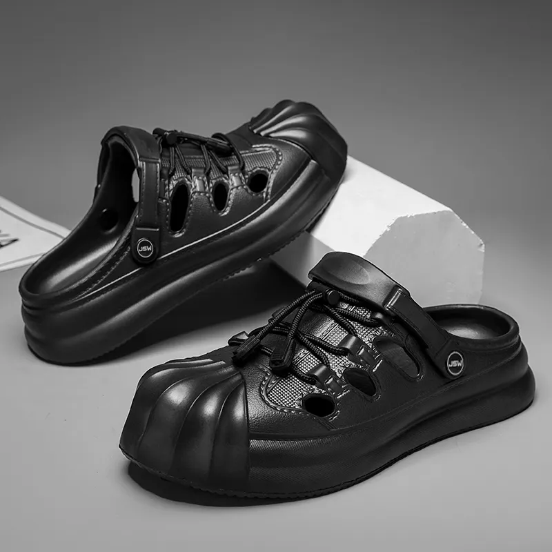 JEANSWEST Soft Sole Comfortable Casual Clogs, Slip Resistant And Abrasion Resistant Platform Shoes Men's-1