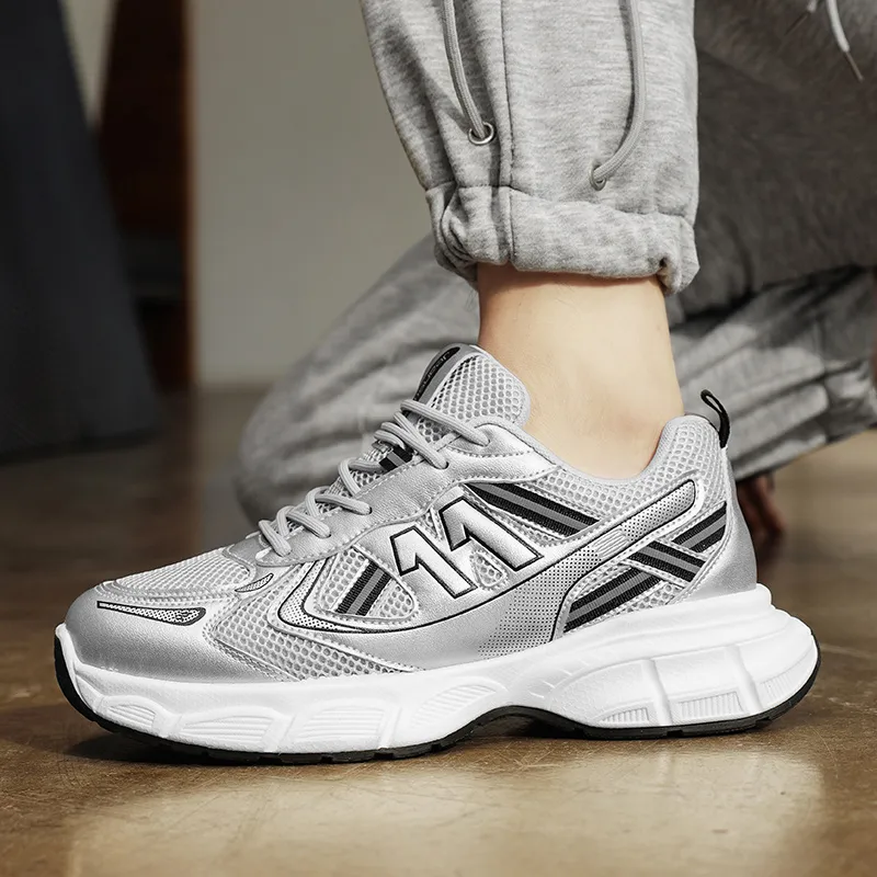 JEANSWEST Winter Maillard Style Anti Slip Wear Resistant Breathable Height Increasing Low Top Chunky Sneakers Unisex-9