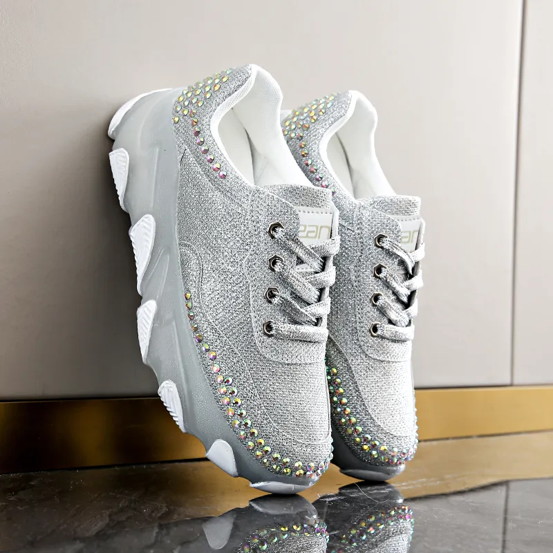 JEANSWEST Starlight Sparkling, Unique Shimmery Design, Trendy Gommino Loafers Low Top Casual Shoes Women's-1