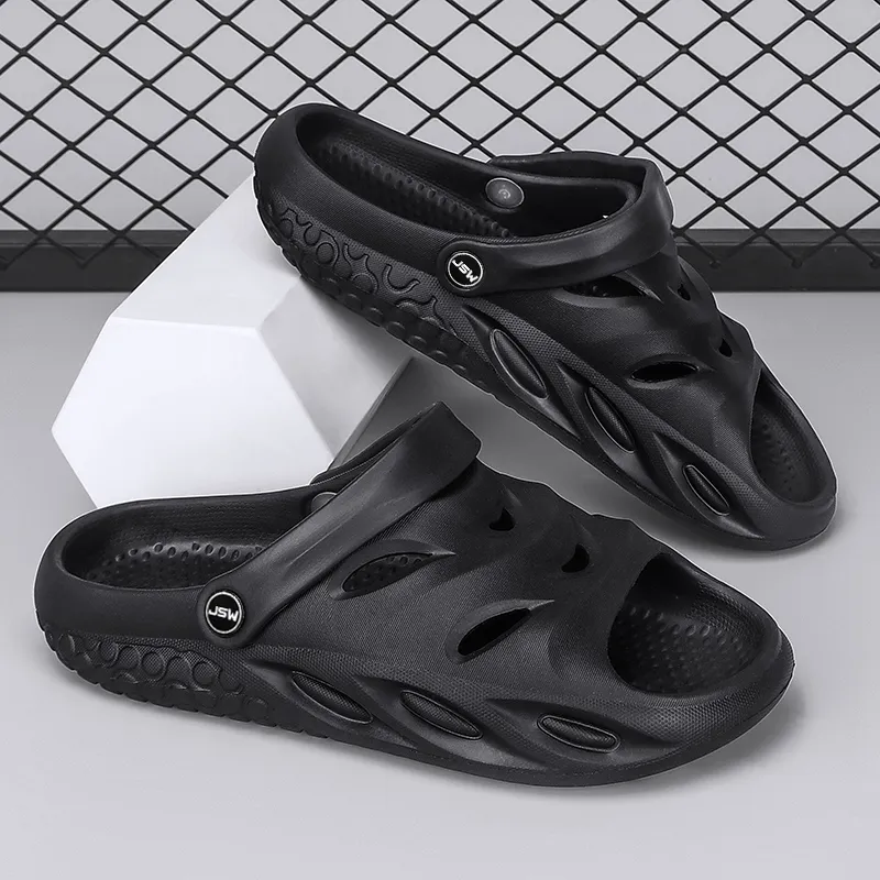 JEANSWEST Beach Sandals Men Black/White/Beige/Neon Green-1