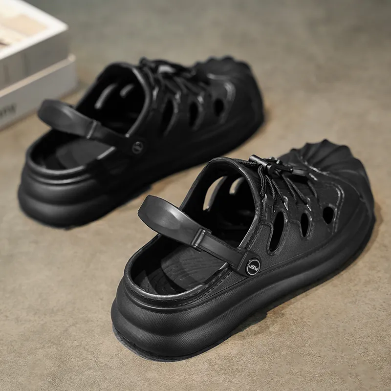 JEANSWEST Soft Sole Comfortable Casual Clogs, Slip Resistant And Abrasion Resistant Platform Shoes Men's-2