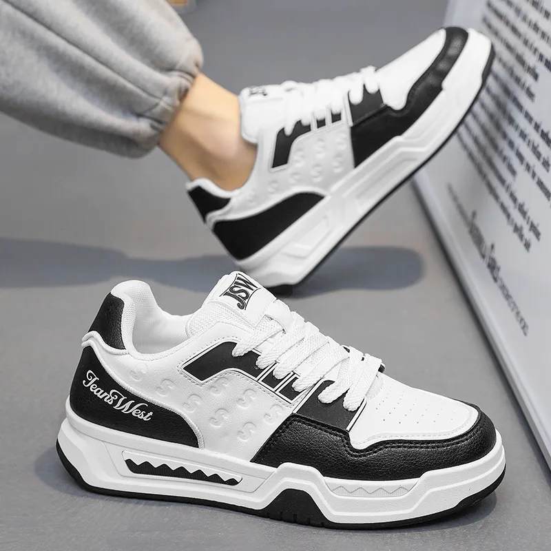 JEANSWEST Black And White Panda Shoes Height Increasing Wear-Resistant Slip-Resistant Low-Top Skateboard Shoes Men's-2
