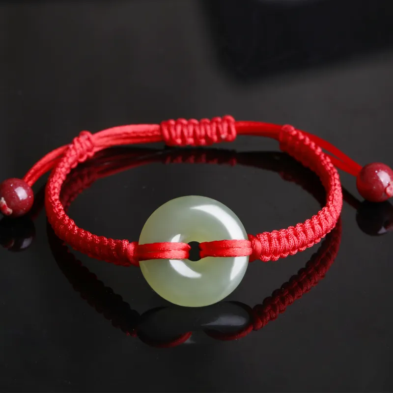 Cardamom Time Hetian Jade Bracelets Pale Greenish White Jade Unisex-5