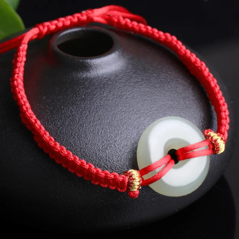 Cardamom Time Hetian Jade Bracelets Pale Greenish White Jade Unisex-9