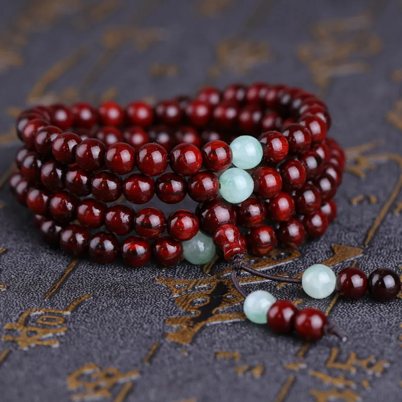 Yeon yun Jewelry Small Leaf Red Sandalwood Precious Wood Bracelets Unisex-1