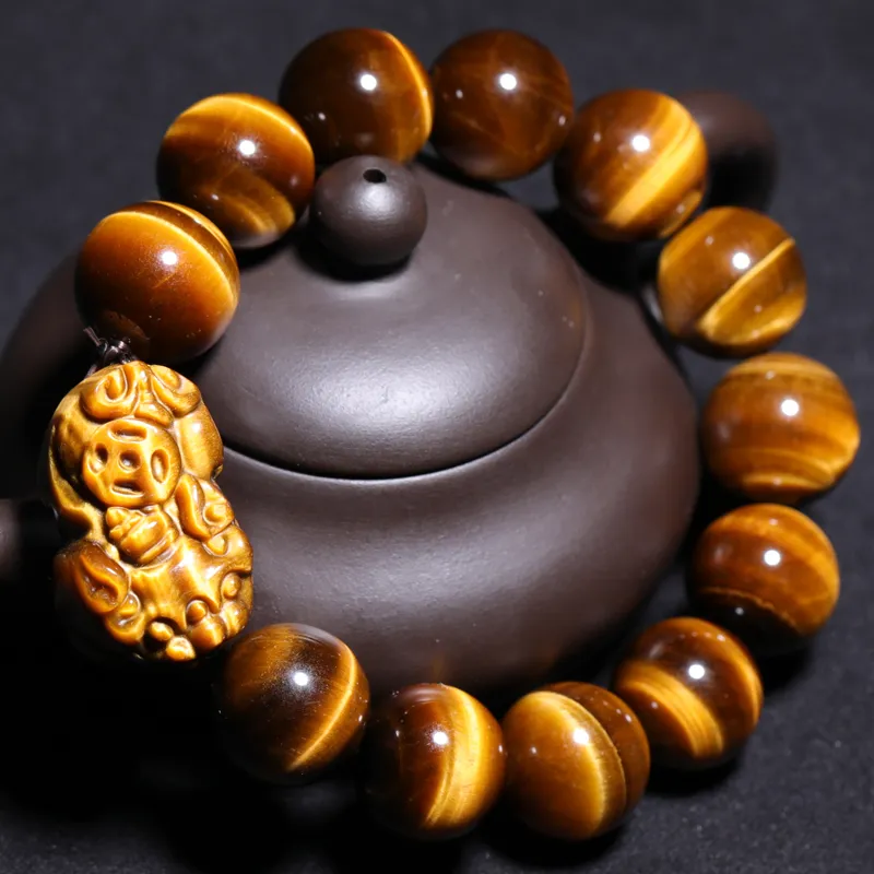 Yeon yun Jewelry Tiger's Eye Stone Bracelets Unisex-4