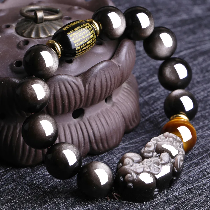 Yeon yun Jewelry Obsidian Bracelets Unisex-3