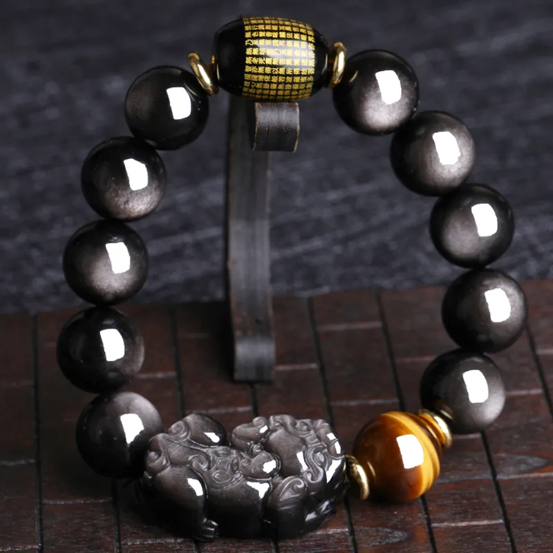 Yeon yun Jewelry Obsidian Bracelets Unisex-1