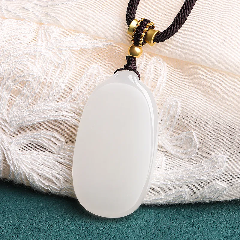Cardamom Time Hetian Jade Necklaces White Jade Unisex-2
