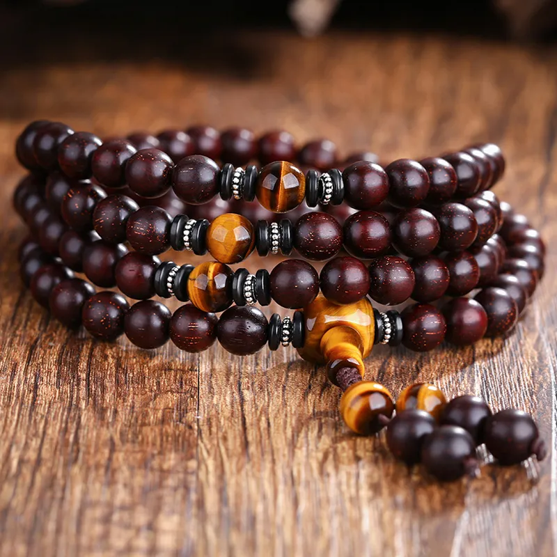 Yeon yun Jewelry Small Leaf Red Sandalwood Bracelets Unisex-1