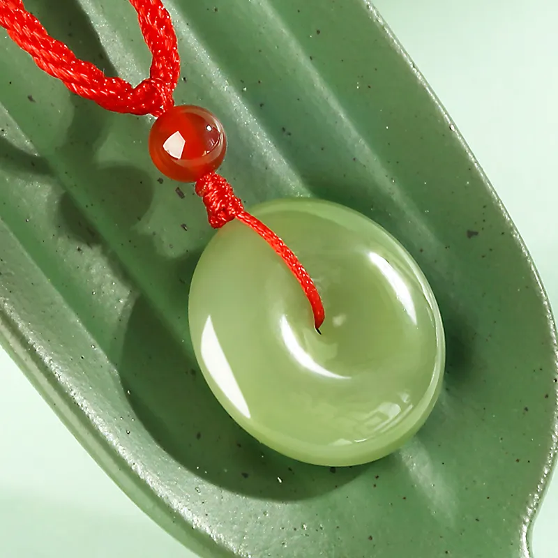 Cardamom Time Hetian Jade Pendants Pale Greenish White Jade Unisex-5