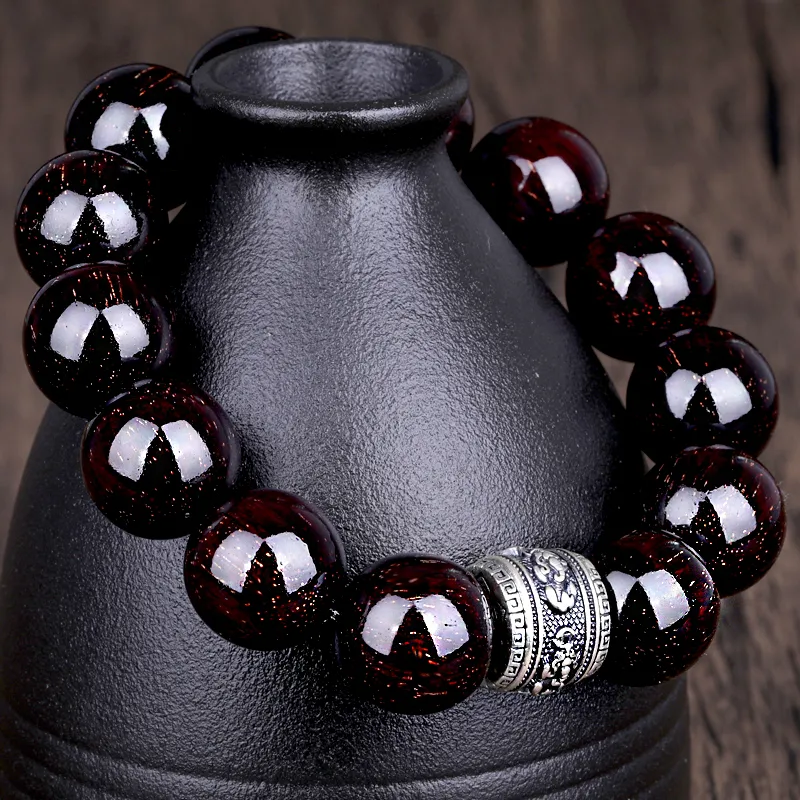Yeon yun Jewelry Small Leaf Red Sandalwood Bracelets Unisex-4
