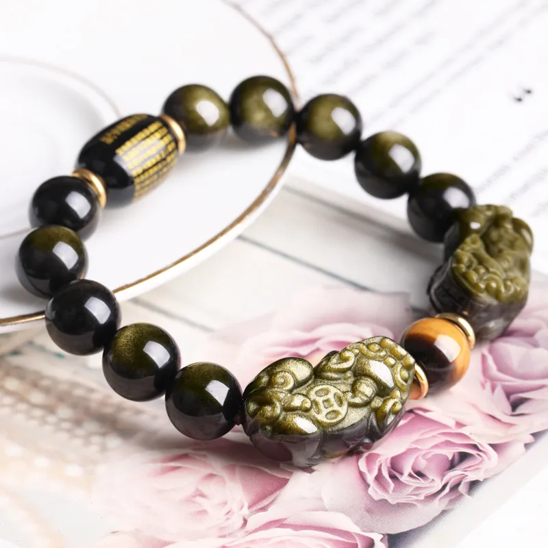 Yeon yun Jewelry Obsidian Bracelets Unisex-3