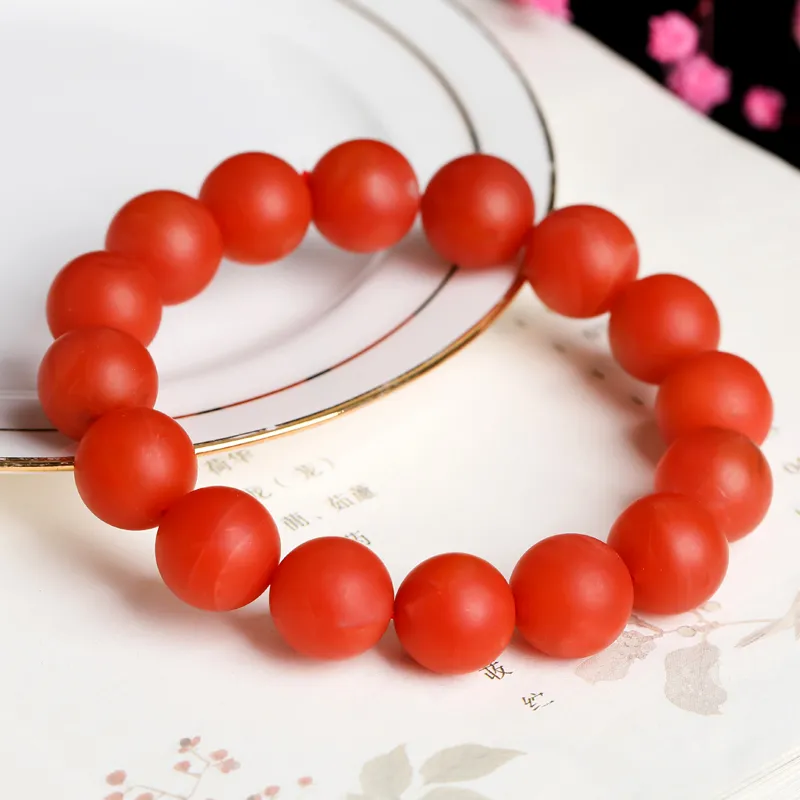 Yeon yun Jewelry Southern Red Agate Fine Jade Bracelets Unisex 12 13mm-2