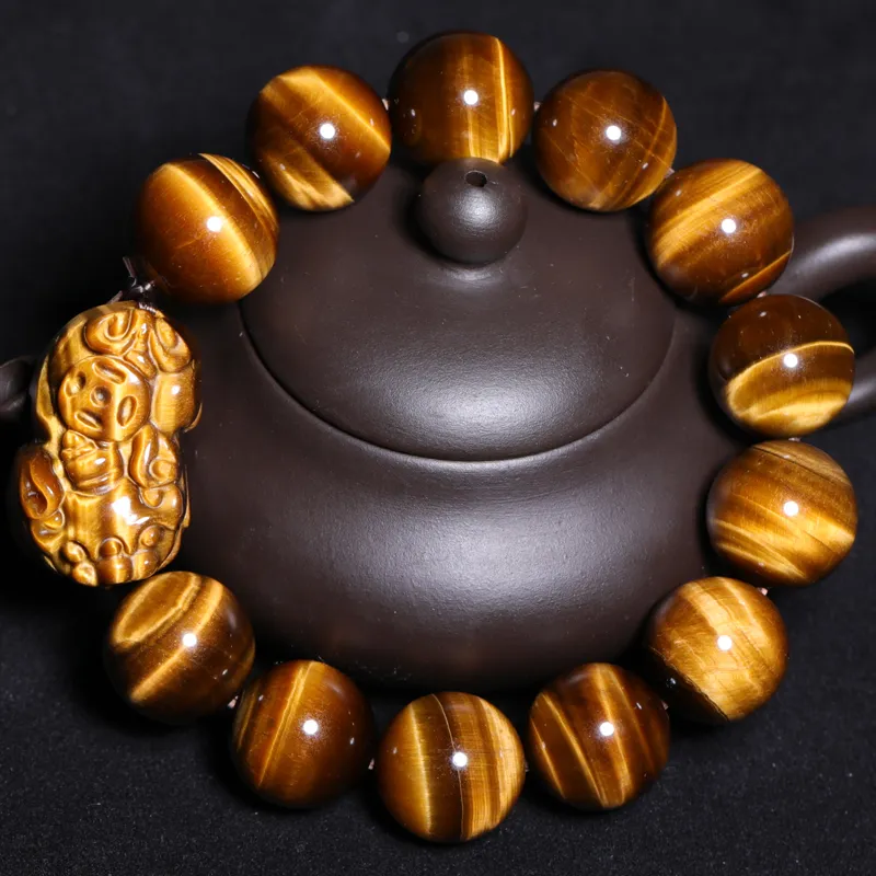 Yeon yun Jewelry Tiger's Eye Stone Bracelets Unisex-3
