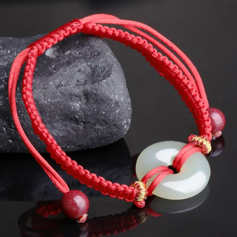 Cardamom Time Hetian Jade Bracelets Pale Greenish White Jade Unisex-11