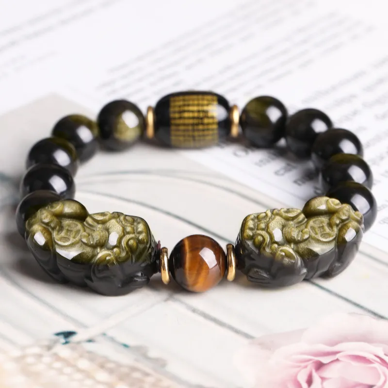 Yeon yun Jewelry Obsidian Bracelets Unisex-4