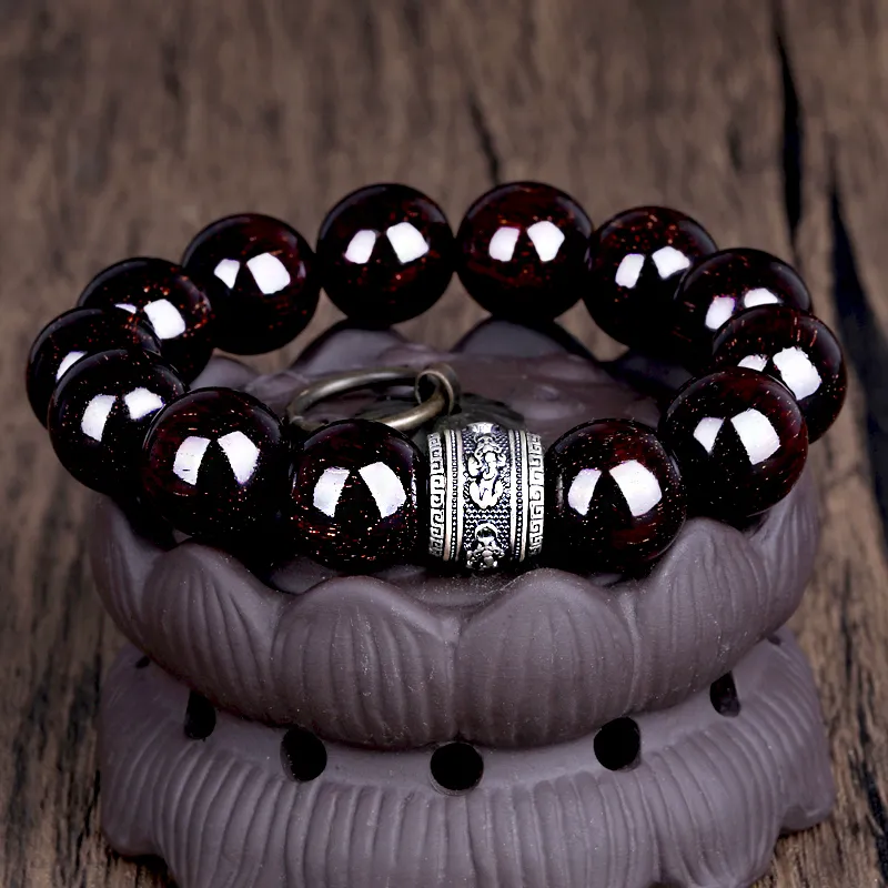 Yeon yun Jewelry Small Leaf Red Sandalwood Bracelets Unisex-1
