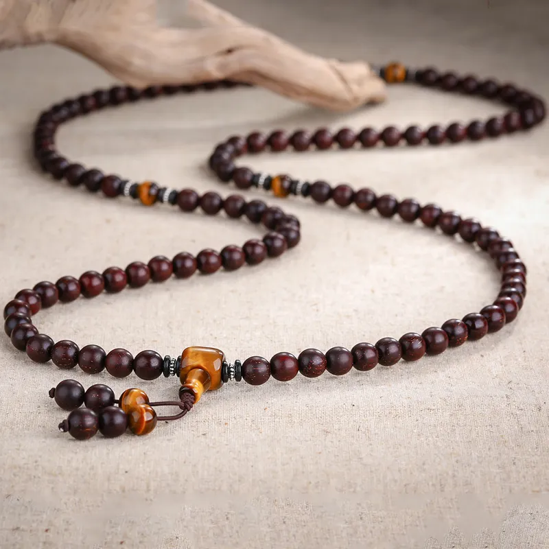 Yeon yun Jewelry Small Leaf Red Sandalwood Bracelets Unisex-4
