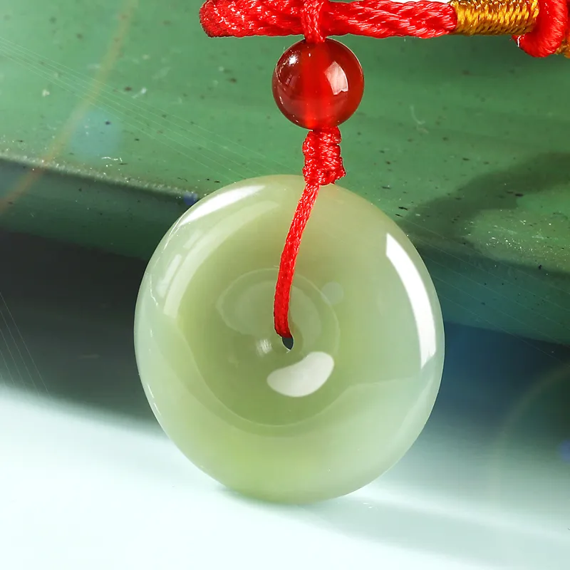 Cardamom Time Hetian Jade Pendants Pale Greenish White Jade Unisex-1