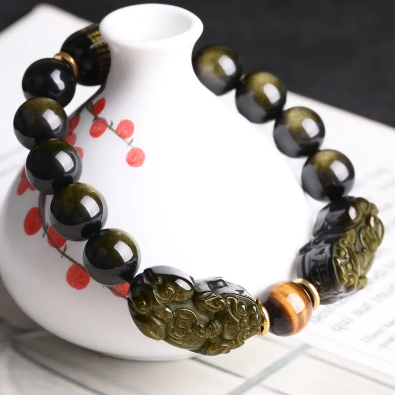 Yeon yun Jewelry Obsidian Bracelets Unisex-2