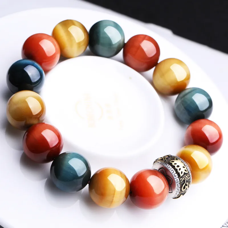 Yeon yun Jewelry Tiger's Eye Stone Jade Bracelets Unisex-5