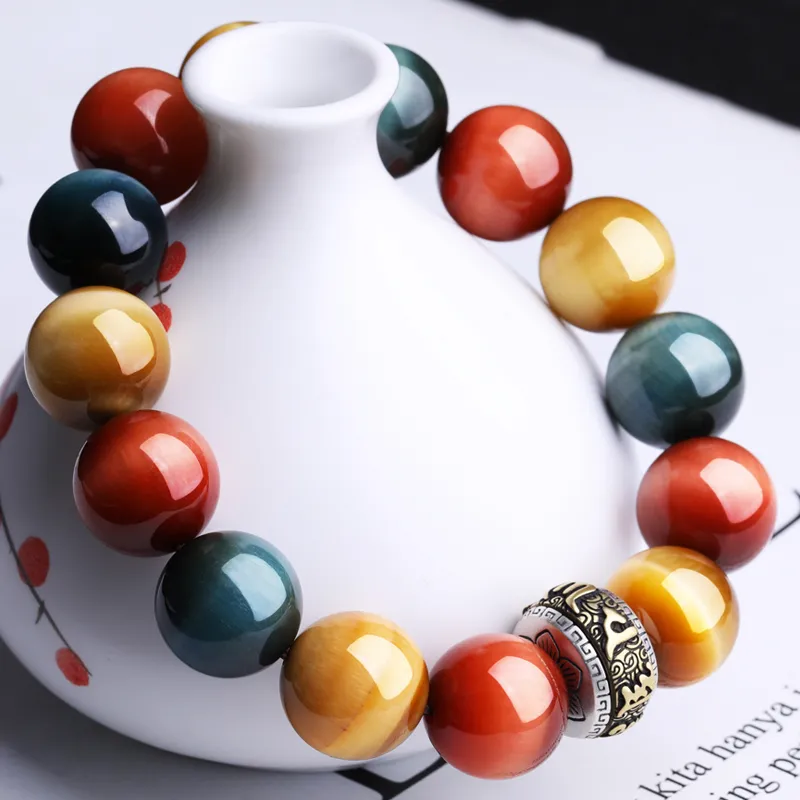 Yeon yun Jewelry Tiger's Eye Stone Jade Bracelets Unisex-4