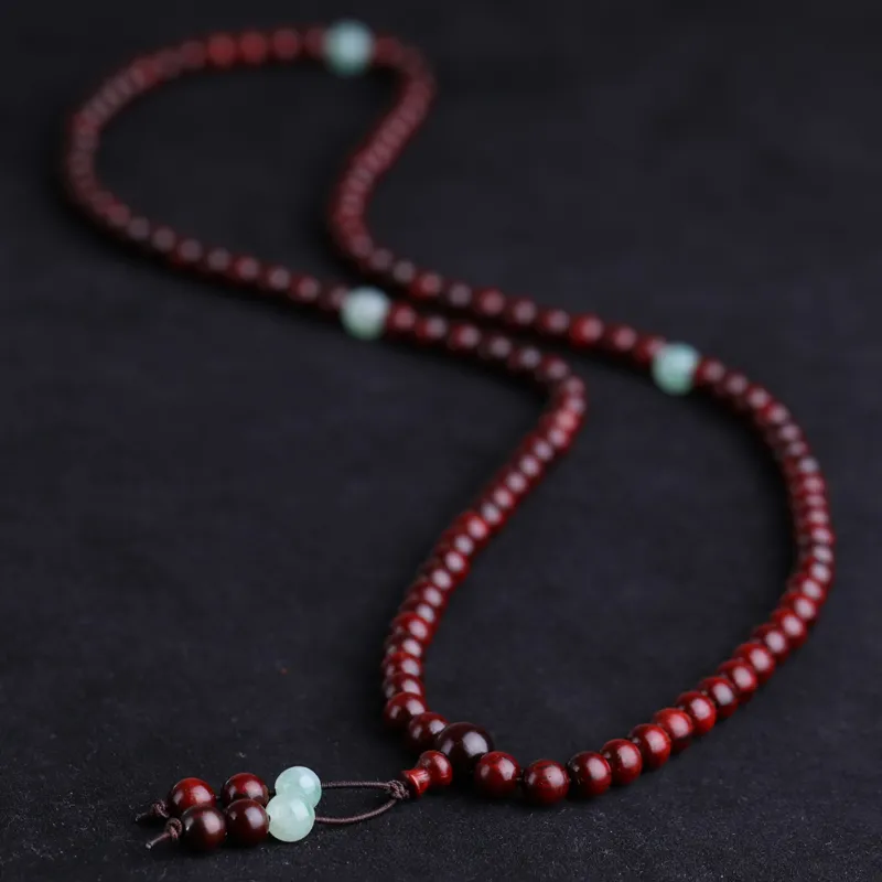 Yeon yun Jewelry Small Leaf Red Sandalwood Precious Wood Bracelets Unisex-4