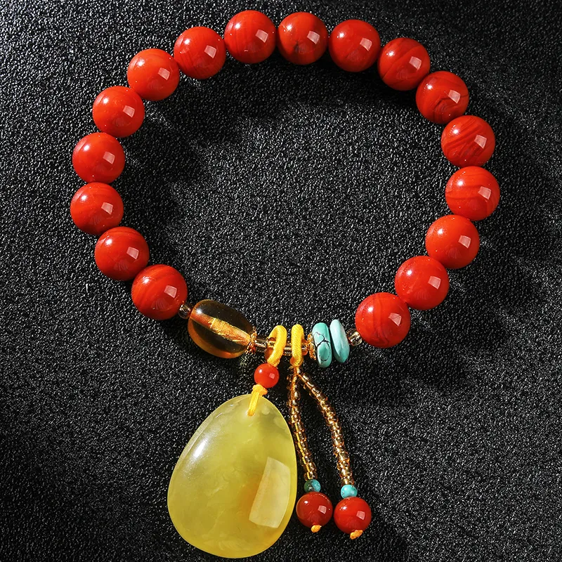 Yeon yun Jewelry South Red Agate Jade Bracelets Unisex-2