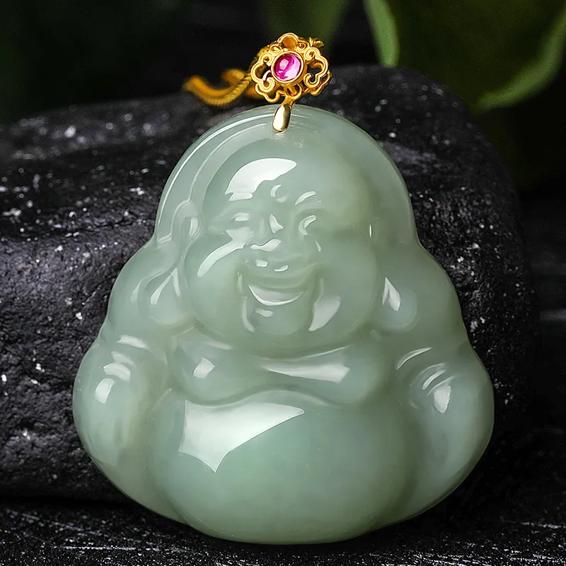 Cardamom Time Hetian Jade Pendants Pale Greenish White Jade Unisex-4