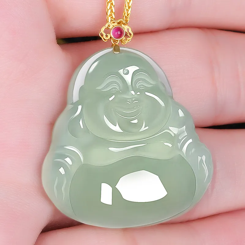Cardamom Time Hetian Jade Pendants Pale Greenish White Jade Unisex-1