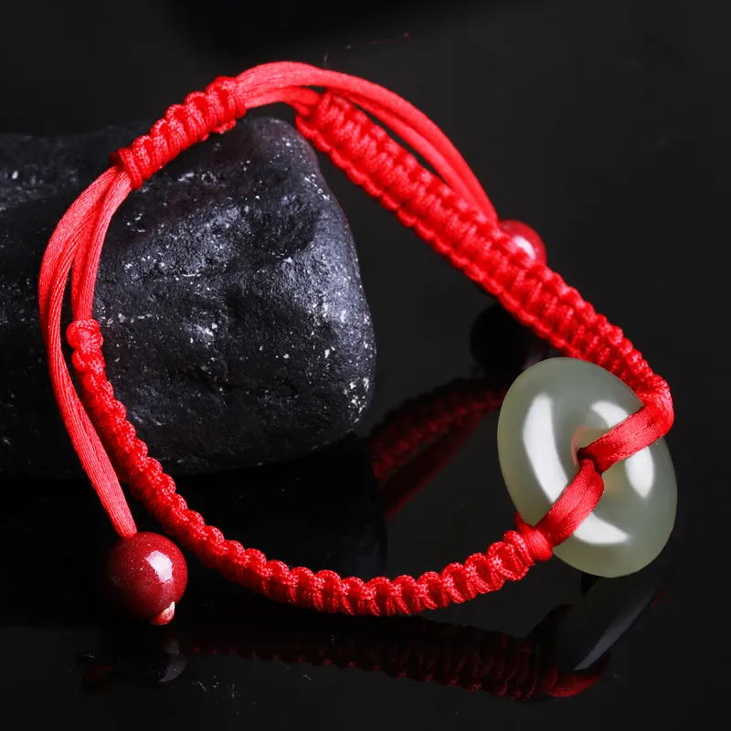 Cardamom Time Hetian Jade Bracelets Pale Greenish White Jade Unisex-1