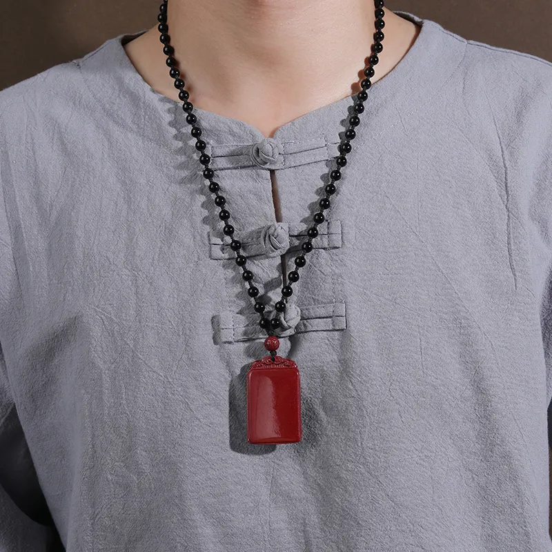 Yeon yun Jewelry Cinnabar Jade Pendants Unisex-2