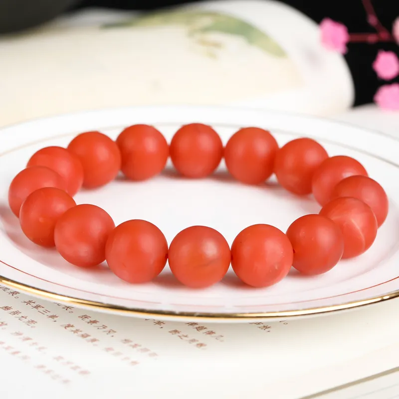 Yeon yun Jewelry Southern Red Agate Fine Jade Bracelets Unisex 12 13mm-1