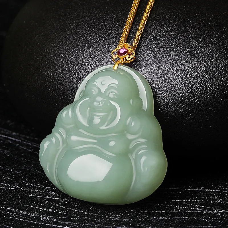 Cardamom Time Hetian Jade Pendants Pale Greenish White Jade Unisex-5