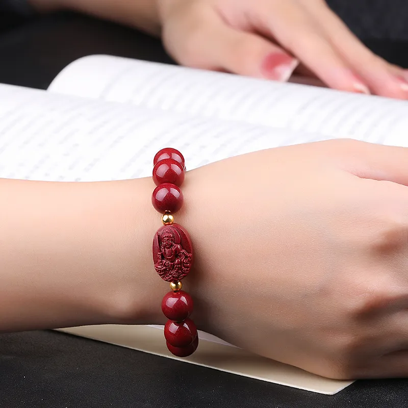 Cardamom Time Reconstructed Cinnabar Jade Bracelets Unisex-2