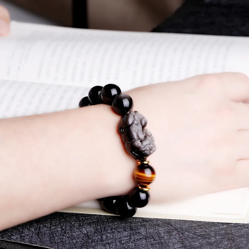 Yeon yun Jewelry Obsidian Bracelets Unisex-2