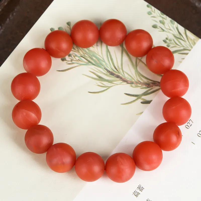 Yeon yun Jewelry Southern Red Agate Fine Jade Bracelets Unisex 12 13mm-3