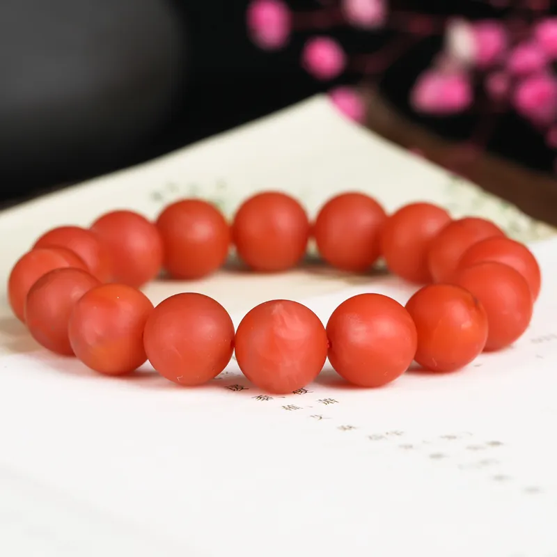 Yeon yun Jewelry Southern Red Agate Fine Jade Bracelets Unisex 12 13mm-4